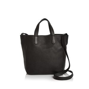 NWOT black leather box satchel BAGGU